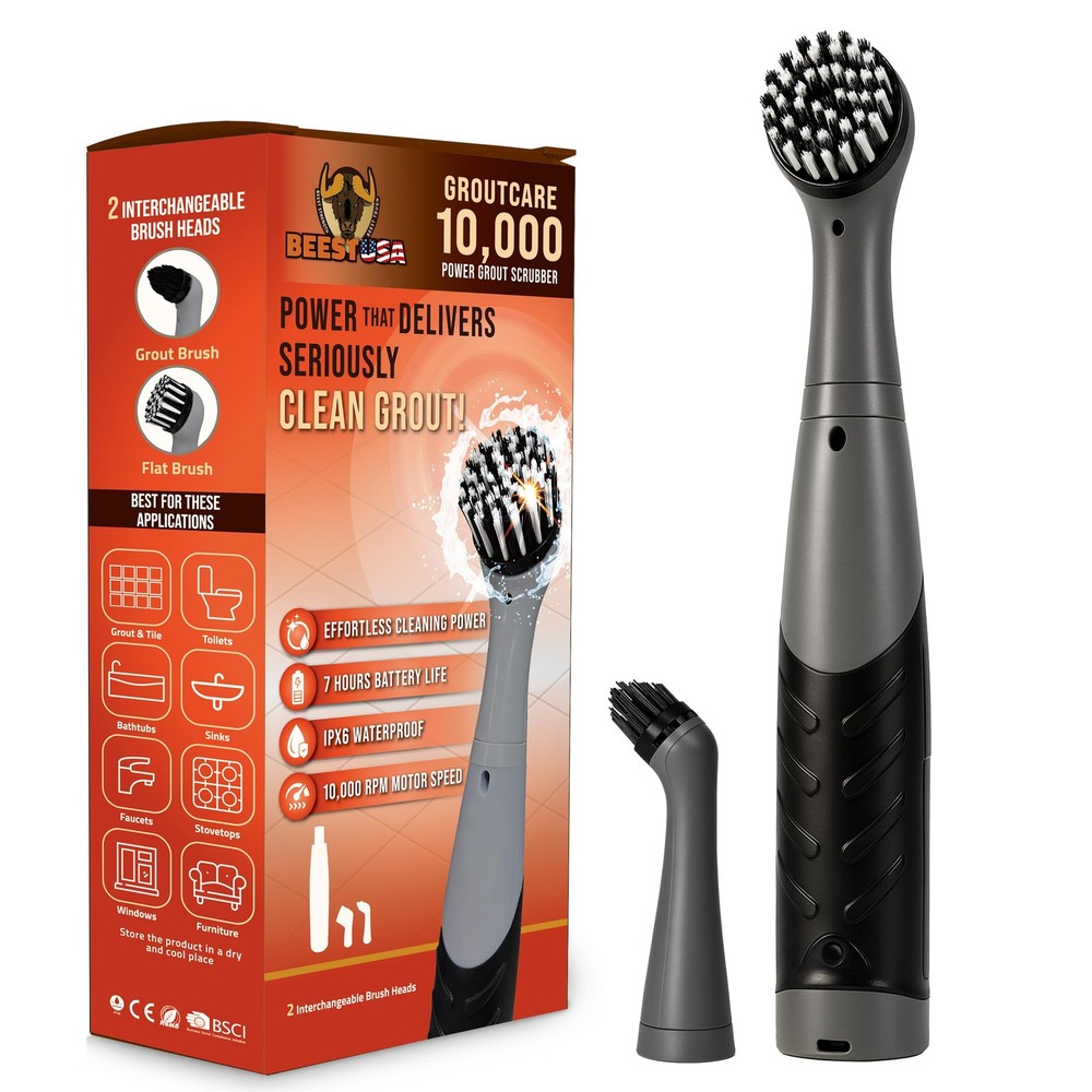 GroutCare 10000 Electric Spin Scrubber – Bathroom Cleaning Brush w/ 2 Replace