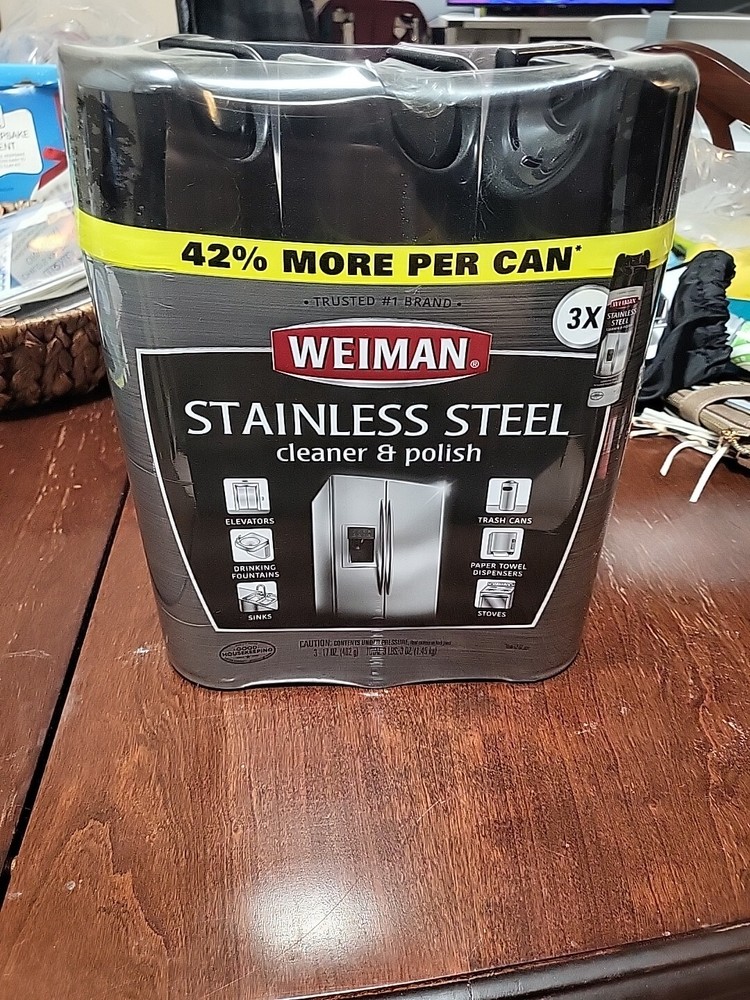 Weiman Stainless Steel Cleaner and Polish, 17oz – 3 Pack