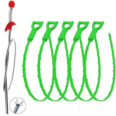 Drain Clog Remover – Gutter Cleaning Tools Drain Cleaner for Toilet Green 6+1