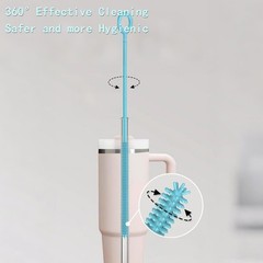 Silicone Straw Cleaner Brush, Reusable, Extra Long for Cleaning Tumbler, Handle