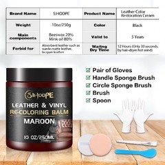 Leather Recoloring Balm, Leather Repair Kit for Furniture, Leath Color: maroon