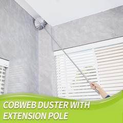 Extendable Cobweb Duster Kit – 100” Telescoping Pole & Brush for Easy Cleaning