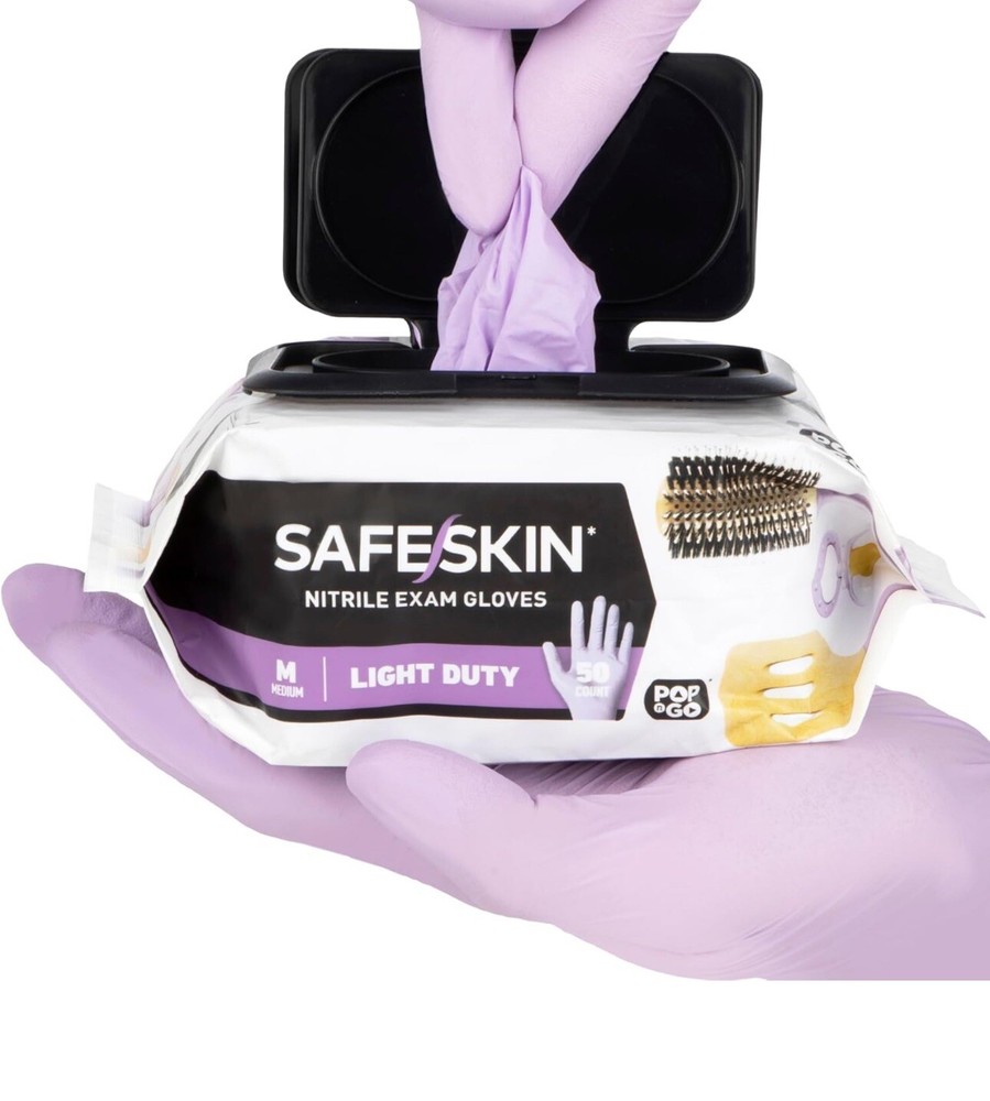 SAFESKIN Disposable Nitrile Gloves in POP-N-GO Pack of 50 Large (Pack 50)