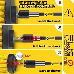 8 Piece Drill Brush Attachments Set, Power Scrubber with Extend Long Attachme…