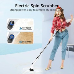 Electric Spin Scrubber, Full-Body IPX7 Waterproof Bathroom Scrubber with Powe…
