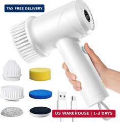 Electric Spin Scrubber – Cordless IPX7 Waterproof Shower Scrubber with 2 Speed S