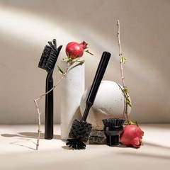 Curio Home Goods Ionic Brush Set, Magnetized to Stand Upright, Stainless Stee…