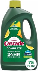 Cascade Complete Dishwasher Detergent Liquid Gel Citrus Scent Dish Soap 75 oz