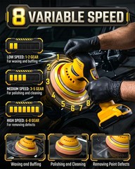 Cordless Buffer Polisher Compatible with Dewalt 20V Battery, 6 Inch Orbital C…