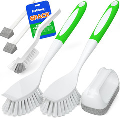 6 Pack Dish Brush with Handle Kitchen Cleaning Brush Set for Pot, Pan, Kitchen S