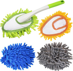 Microfiber Duster for Cleaning, Hand Washable Dusters with 4 Pcs Replaceable