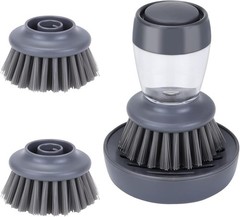 Dish Brush with Soap Dispenser, Kitchen Scrub Brush for Dishes Pots Pans Sink