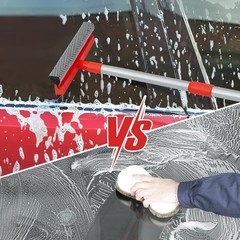 Windshield Cleaner 2 in 1 Window Squeegee Sponge Extendable Handle 18-28.5 Glass