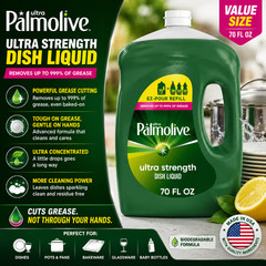 Palmolive Ultra Strength Liquid Dish Soap, Grease Cutting, 70 fl oz EZ
