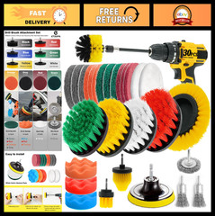 30-Piece Drill Brush Set – Power Scrubber Pads, Wire Brushes & Long Attachments