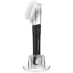 Soap Dispensing Dish Brush Set with Holder for Kitchen Sink Pot Pan Cleaning