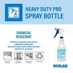32 Oz. Heavy Duty Pro All Purpose Spray Bottle, Refillable Bottle with Adjustabl