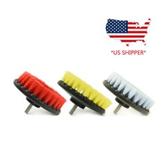 3 Pcs Carpet Mat 5″ Round Brush w/Power Drill Attachment (Soft, Medium, Heavy)