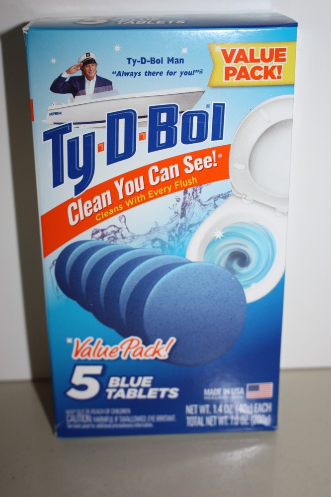 Ty-D-Bol Bleach Free Tablet Toilet Bowl Cleaners, 5 tablets NEW