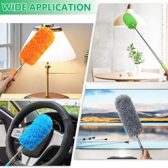 4 Pack Small Microfiber Feather Duster, with 13″ to 30″ Extendable Pole