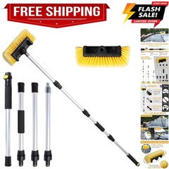 70″ RV Wash Brush with Long Handle and 12″ Soft Bristle Brush Head, Water Flo…