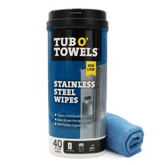 Heavy Duty Stainless Steel Cleaner Wipes, 40 Count, with 12” x 12: Micro Fibe…