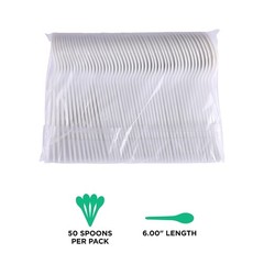 Eco-Products Compostable CPLA 6″ Plastic Soup Spoons, Case of 1000, Disposable