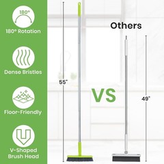 Grout Cleaner Brush with Long Handle, Floor Scrub Brush for Shower Tile, Bathroo