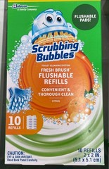 4 Pks Scrubbing Bubbles FRESH BRUSH Flushable Pads Toilet Cleaning Refills (M6)