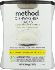 Method Dishwasher Detergent Packs, Lemon Mint, 30 Count
