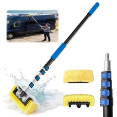 18FT Reach Car Wash Brush with Long Handle, 3 to 12 FT Car Cleaning Brush wit…