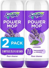 Swiffer Power Mop Floor Cleaning Solution Fresh Scent Floor Cleaner,25.3 oz, 2x.