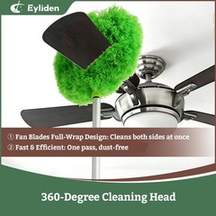 68″ Adjustable Ceiling Fan Duster – 360° Dual-Sided Microfiber