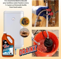 Tankless Water Heater Flushing Kit, Eco-safe Liquid Descaler and 1/6HP Pump