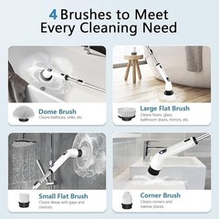 TUYU Electric Spin Scrubber IPX7 Waterproof – Cordless Bathroom Shower Cleaner B