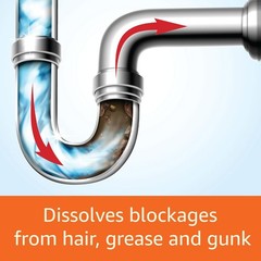 Max Strength Drain Cleaner Gel Hair Clog Remover Dissolves Grease Safe on All