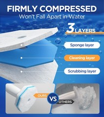 64 Count Wand Refills for Clorox Wand, 5X Cleaning Power Bowl Cleaners with E…