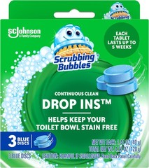 Scrubbing Bubbles Continuous Clean Toilet Drop-Ins, Automatic Blue Toilet Bowl C