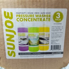 Sun Joe 3 Pack Pressure Washer Concentrate Formula, Biodegradable Detergent Trio