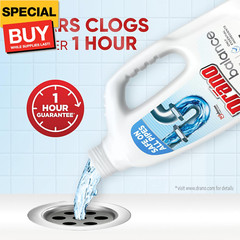 Balance Drain Clog Remover and Cleaner, Non-Corrosive Formula, Safe on All Pipes