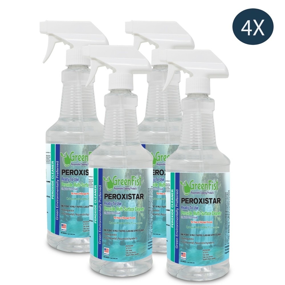Hydrogen Peroxide All Purpose( Toilet, Carpet,Glass,Stain) Cleaner 32 oz (4x)