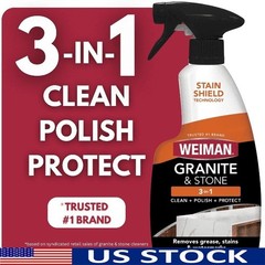 Granite Stone Cleaner Polish Protect 3 in 1 Streak Free Household Cleaner 16oz
