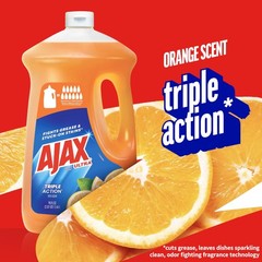 Ultra Liquid Dish Soap Orange Scent, Triple Action, 90 fl oz Bottle