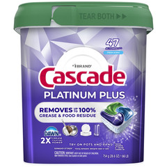 (2 Pack) Cascade Platinum Plus Dishwasher Detergent Pods Fresh 47 Count Pacs