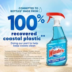 Windex Glass Cleaner Refill, 2L (67.6 Fl Oz), 100% Recycled, Original Blue Scent
