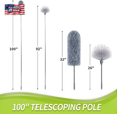 IVYROLL Cobweb Duster with Extension Pole, Spider Web Brush & Ceiling Cleaning K