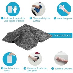 Nano Polix Car Scratch Remover Cloth 6 Packs – Auto Paint Scratch Repair Towel