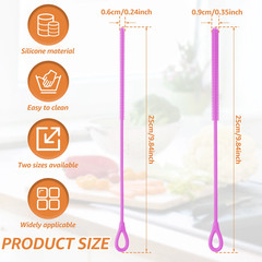 2 Pcs 6Mm and 9Mm Silicone Straw Brushes Reusable Straws Deep Cleaning Brush Lon