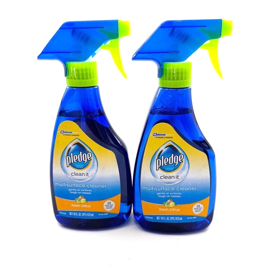 2 – PLEDGE Multi-Surface Wood Granite Plastic Steel CLEANER Fresh Citrus 16oz