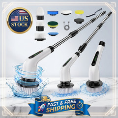 8 IN 1 Electric Spin Scrubber Cordless Power Cleaning Brush Rechargeable Cleaner